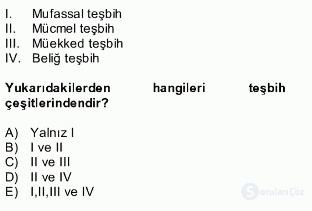 Türk İslâm Edebiyatı Bütünleme 6. Soru