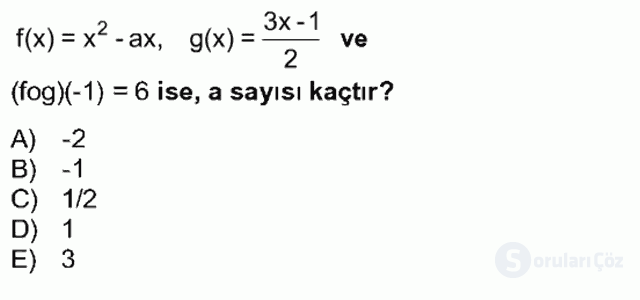Genel Matematik Bütünleme 17. Soru