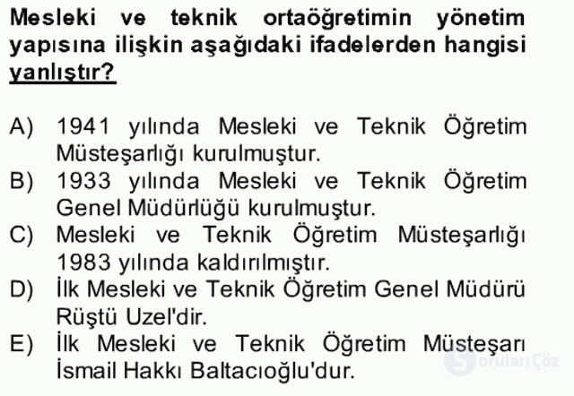 Türk Eğitim Tarihi Bütünleme 20. Soru