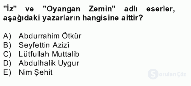 Çağdaş Türk Yazı Dilleri II Bütünleme 11. Soru