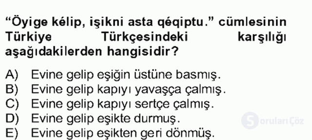 Çağdaş Türk Yazı Dilleri II Bütünleme 13. Soru