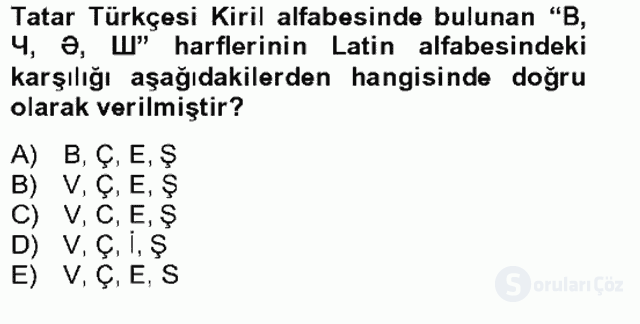Çağdaş Türk Yazı Dilleri II Bütünleme 18. Soru