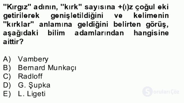 Çağdaş Türk Yazı Dilleri II Bütünleme 2. Soru