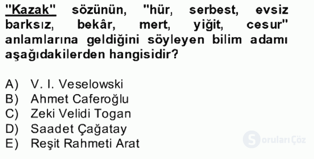Çağdaş Türk Yazı Dilleri II Bütünleme 21. Soru