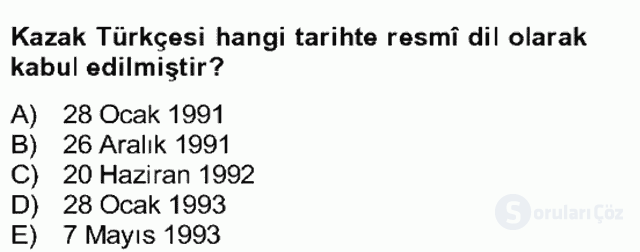 Çağdaş Türk Yazı Dilleri II Bütünleme 23. Soru