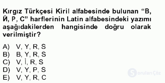 Çağdaş Türk Yazı Dilleri II Bütünleme 6. Soru