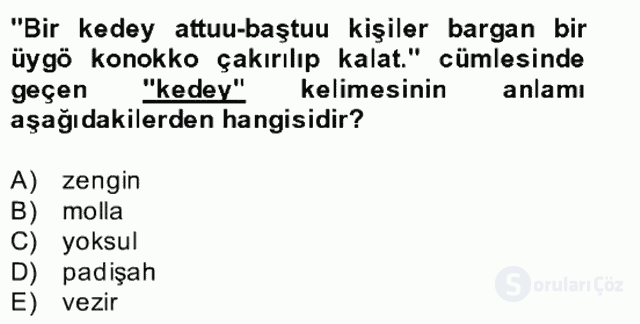 Çağdaş Türk Yazı Dilleri II Bütünleme 8. Soru