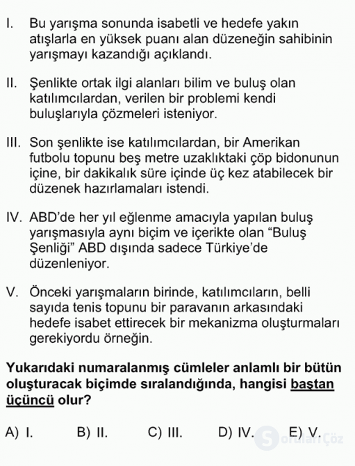 DGS Türkçe 2012 23. Soru