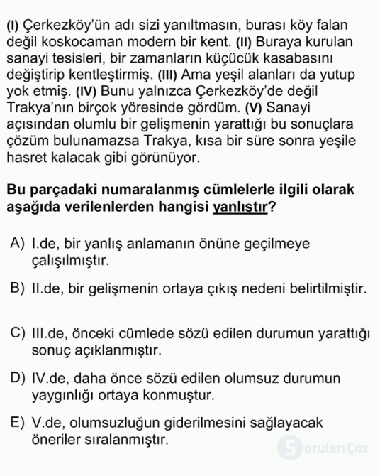 DGS Türkçe 2012 33. Soru