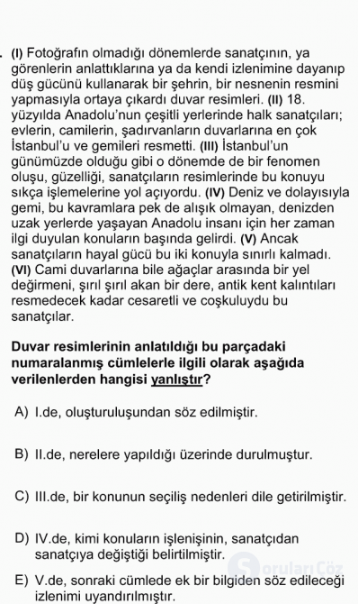 DGS Türkçe 2012 35. Soru