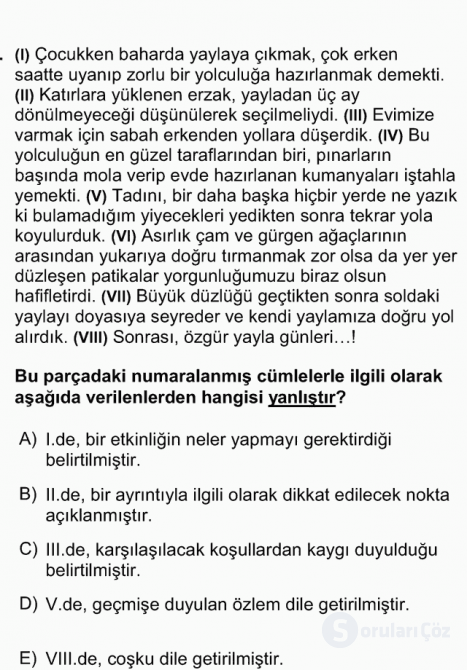 DGS Türkçe 2012 38. Soru