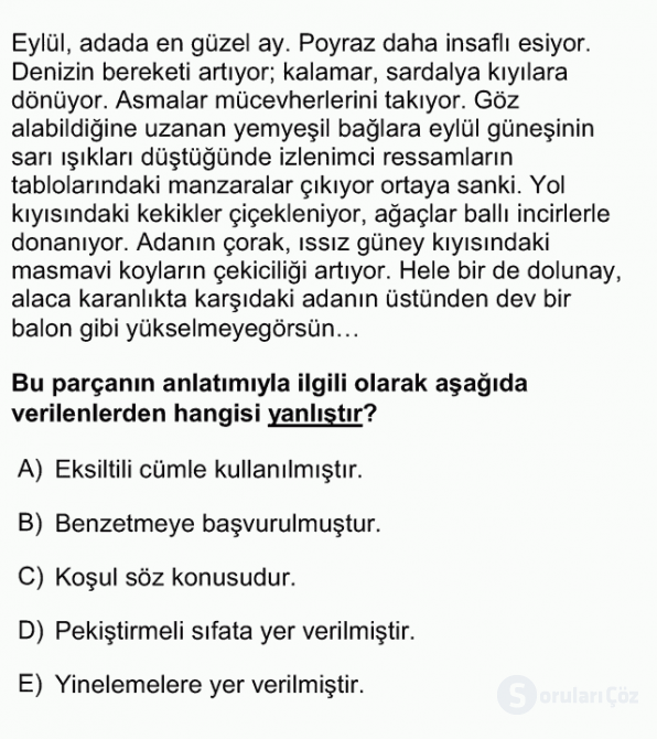 DGS Türkçe 2012 44. Soru