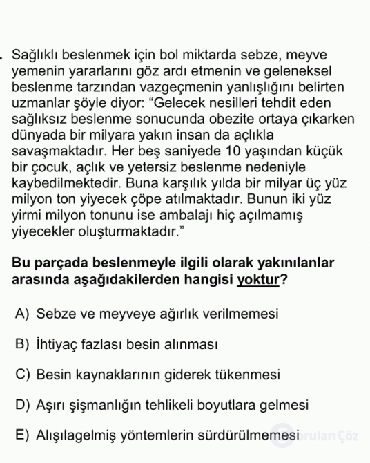 DGS Türkçe 2012 58. Soru