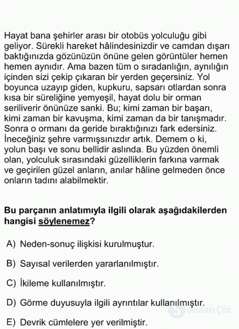DGS Türkçe 2012 64. Soru