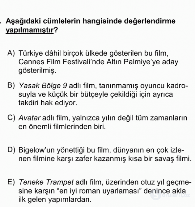 DGS Türkçe 2011 32. Soru
