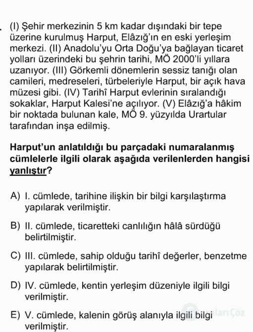 DGS Türkçe 2011 40. Soru