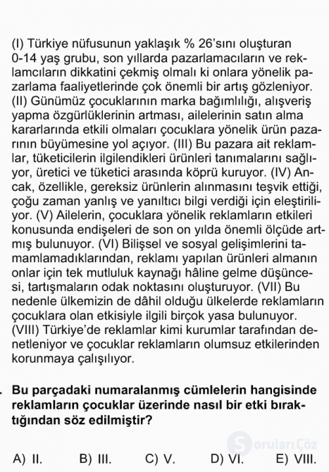 DGS Türkçe 2011 67. Soru