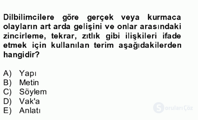 Yeni Türk Edebiyatına Giriş II Bütünleme 15. Soru