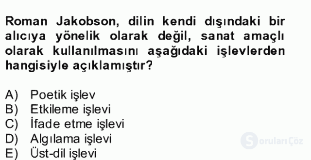 Yeni Türk Edebiyatına Giriş II Bütünleme 16. Soru