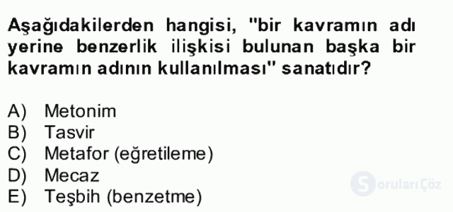 Yeni Türk Edebiyatına Giriş II Bütünleme 3. Soru