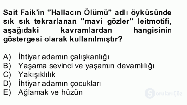 Yeni Türk Edebiyatına Giriş II Bütünleme 4. Soru