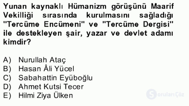 Türk Edebiyatının Mitolojik Kaynakları Bütünleme 12. Soru
