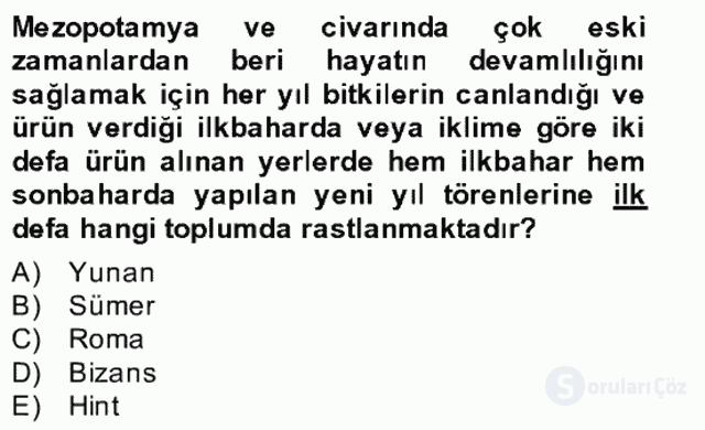Türk Edebiyatının Mitolojik Kaynakları Bütünleme 14. Soru