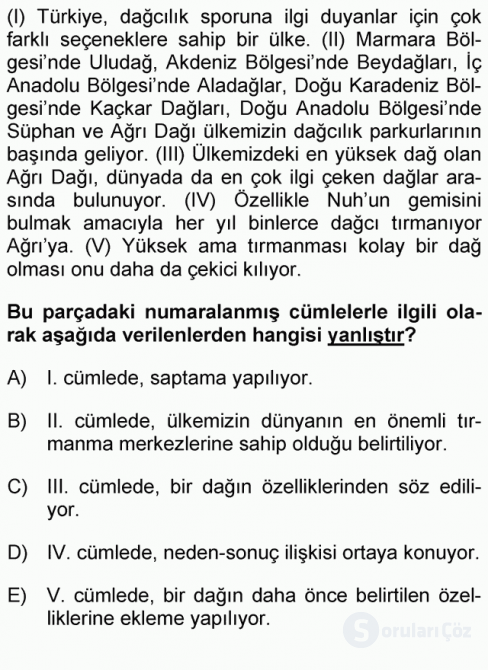 DGS Türkçe 2010 34. Soru