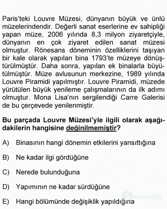 DGS Türkçe 2010 51. Soru