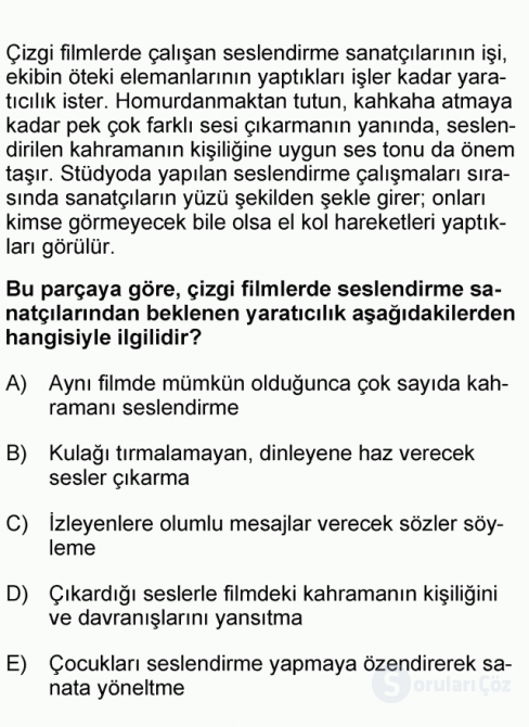 DGS Türkçe 2007 45. Soru