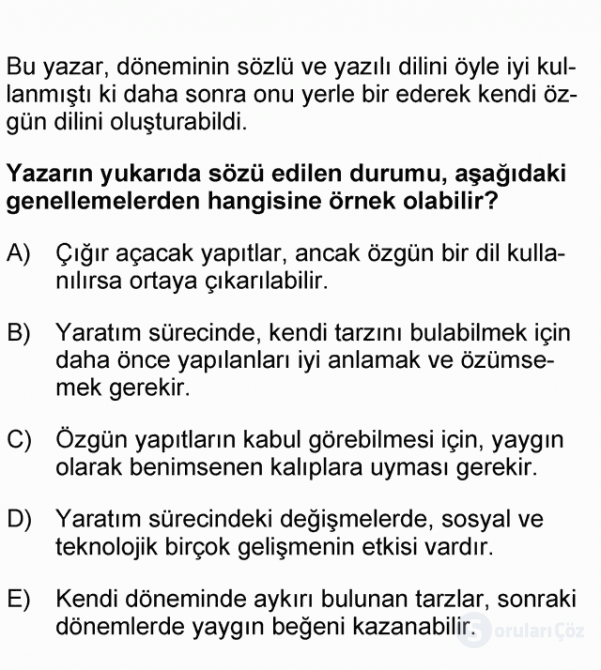 DGS Türkçe 2006 27. Soru