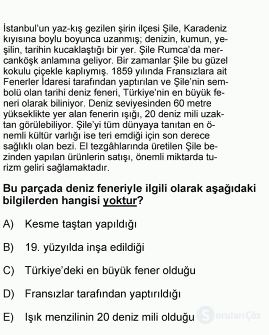 DGS Türkçe 2006 65. Soru