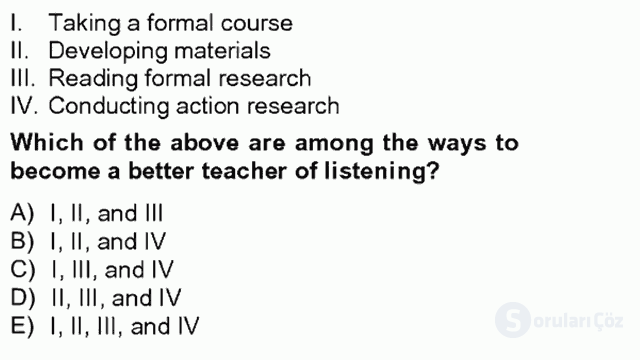 Okuma ve Dinleme Öğretimi Tek Ders 4. Soru