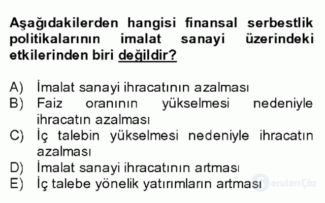 Türkiye Ekonomisi Final 10. Soru