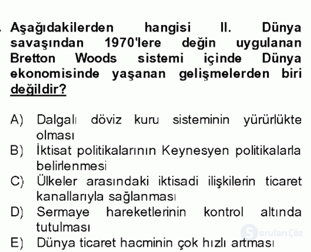 Türkiye Ekonomisi Final 24. Soru