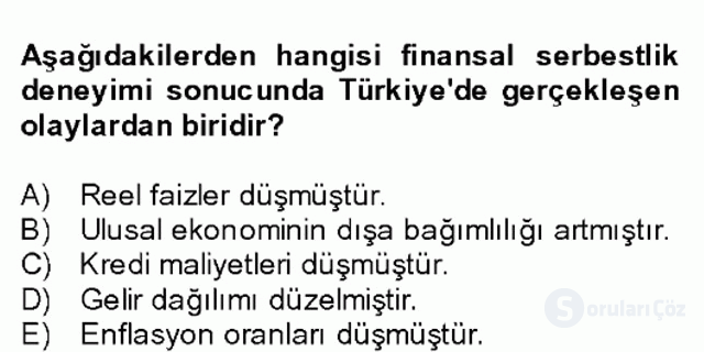 Türkiye Ekonomisi Final 28. Soru