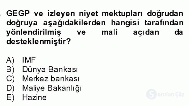 Türkiye Ekonomisi Bütünleme 23. Soru