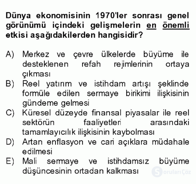 Türkiye Ekonomisi Final 27. Soru