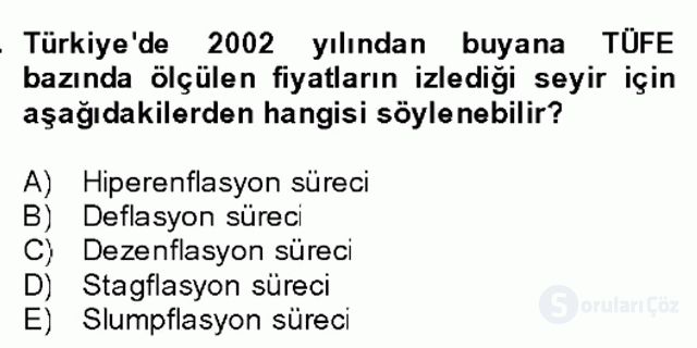 Türkiye Ekonomisi Final 29. Soru