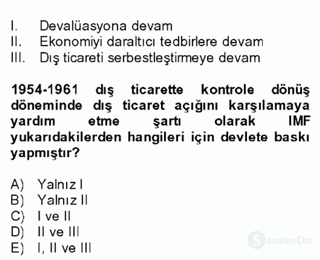 Türkiye Ekonomisi Final 5. Soru