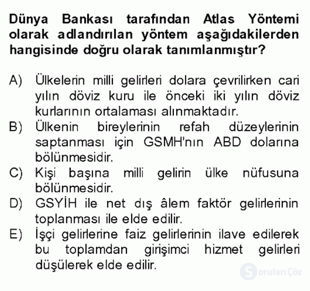 Türkiye Ekonomisi Final 9. Soru