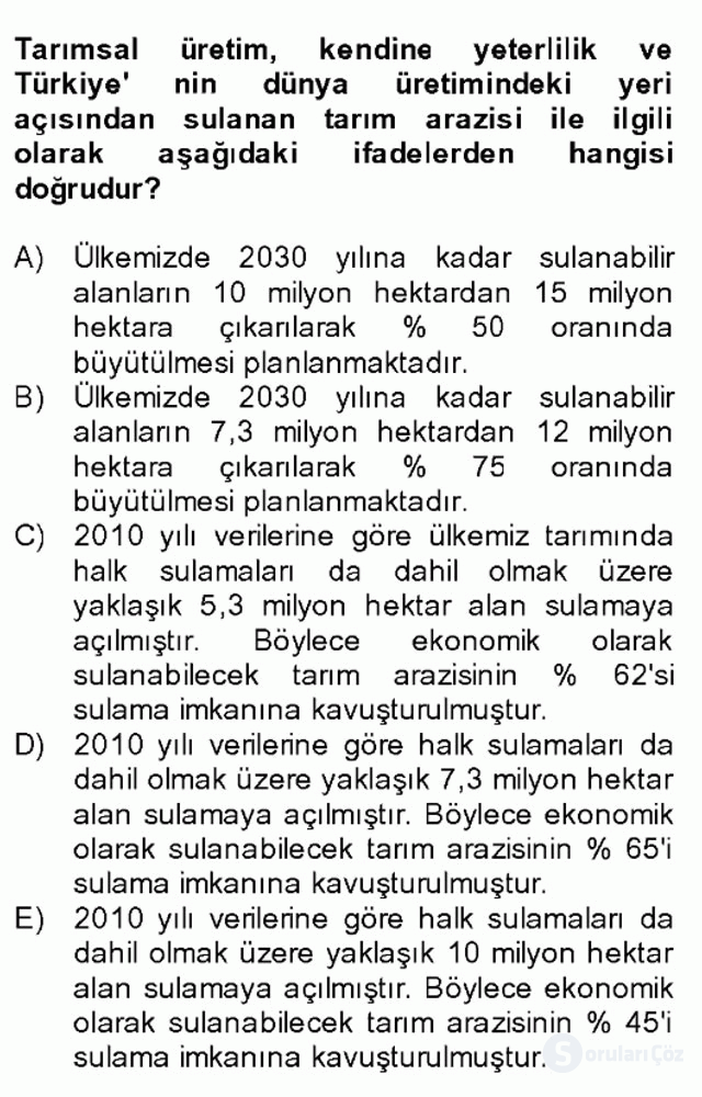 Türkiye Ekonomisi Final 12. Soru