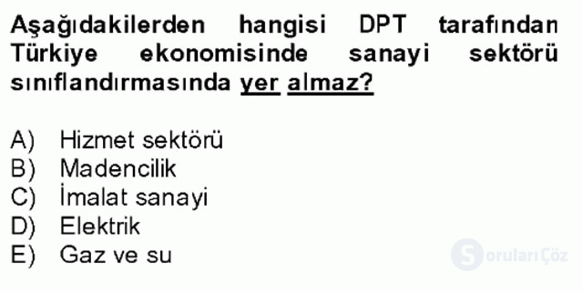Türkiye Ekonomisi Final 15. Soru