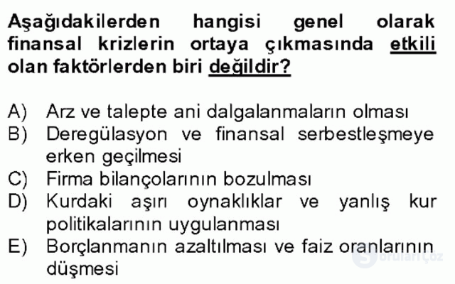 Türkiye Ekonomisi Final 20. Soru