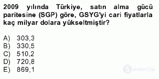 Türkiye Ekonomisi Final 3. Soru