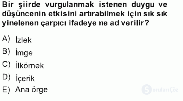 Yeni Türk Edebiyatına Giriş II Bahar Final 14. Soru