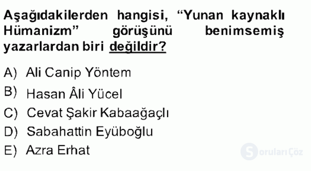 Türk Edebiyatının Mitolojik Kaynakları Bahar Final 18. Soru
