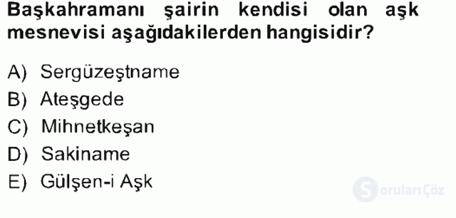 XIX. Yüzyıl Türk Edebiyatı Bahar Final 15. Soru