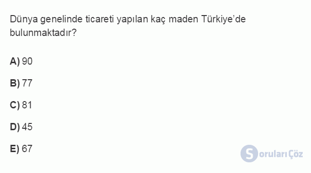İKT402U 1. Ünite Türkiye Ekonomisinin Temel Özellikleri ve Dünya Ekonomisindeki Yeri Testi III 13. Soru
