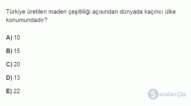 İKT402U 1. Ünite Türkiye Ekonomisinin Temel Özellikleri ve Dünya Ekonomisindeki Yeri Testi IV 11. Soru